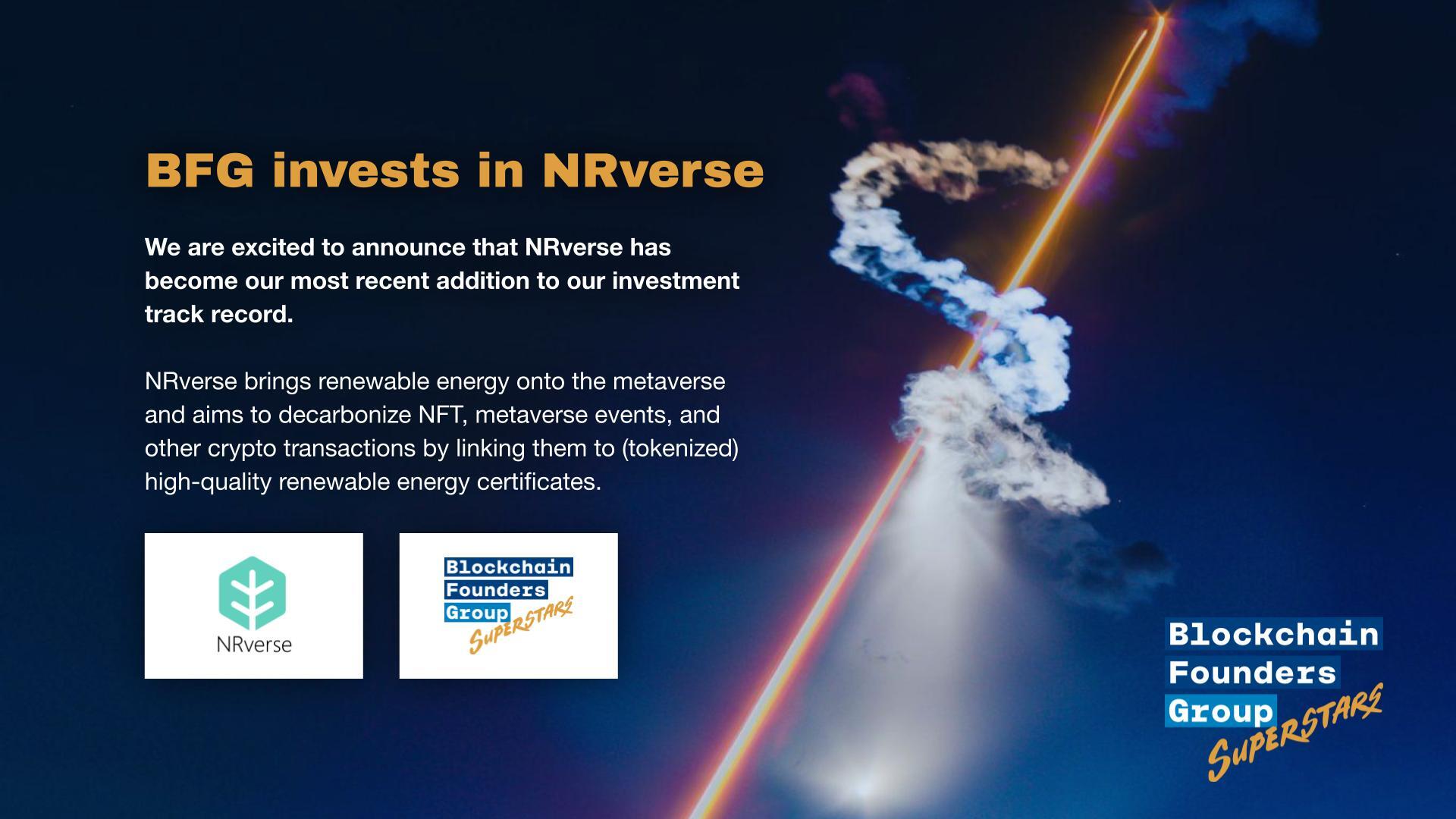 BFG invests in NRverse metaverse NFT decarbonize